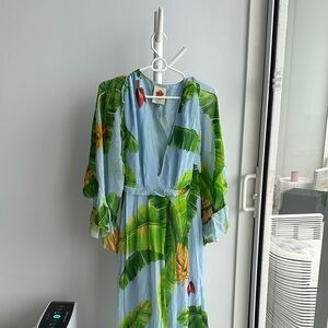 FARM Rio Blue and Red Floral Dress